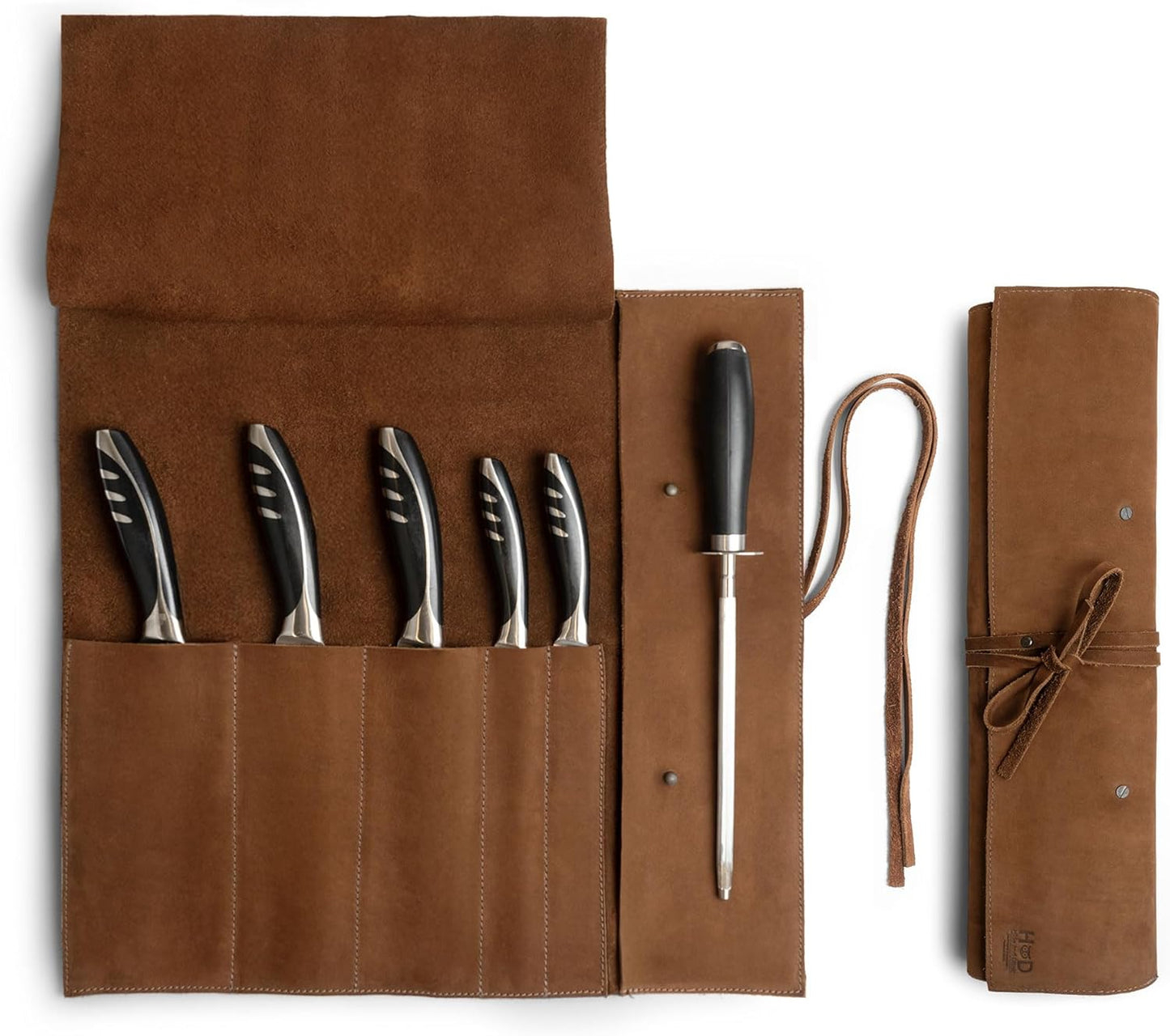 Rustic Leather Knife Roll Case, Durable Chef Knife Bag for Professional Chefs, Knife Roll Bag, Portable Carrying Case for Knives and Tools, Ideal for Culinary Travel, Knife Bags for Chefs Professional