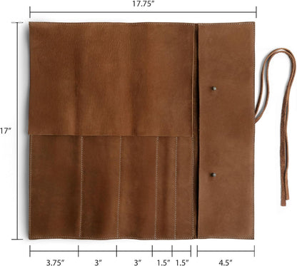 Rustic Leather Knife Roll Case, Durable Chef Knife Bag for Professional Chefs, Knife Roll Bag, Portable Carrying Case for Knives and Tools, Ideal for Culinary Travel, Knife Bags for Chefs Professional