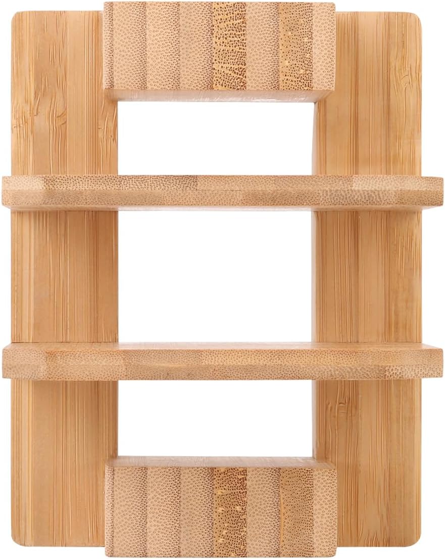 Bamboo Cutting Board Organizer Rack - Pot Lid, Baking Pan, Bakeware & Knife Holder, Cabinet and Countertop Storage Stand for Kitchen, Dish, Plate, and Cookbook
