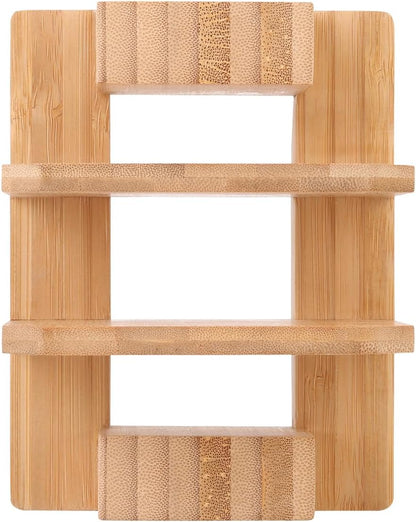 Bamboo Cutting Board Organizer Rack - Pot Lid, Baking Pan, Bakeware & Knife Holder, Cabinet and Countertop Storage Stand for Kitchen, Dish, Plate, and Cookbook