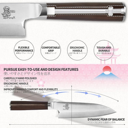Dexter Deba Knife 7inch Japanese Steel Kitchen Chef Knife, Professional stainless Steel Fish Fillet Knife for cooking with Gift Box for Men and Women(7 inch)
