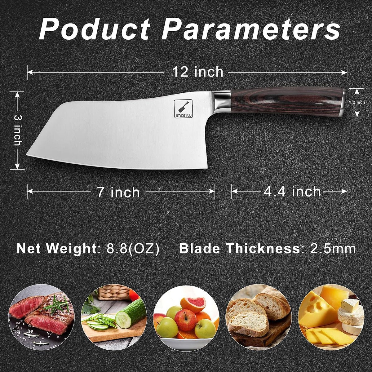 Kitchen Knife, 7 Inch Ultra Sharp Butcher Knife 7-inch Deba Knife,Ultra Sharp Sushi Knife