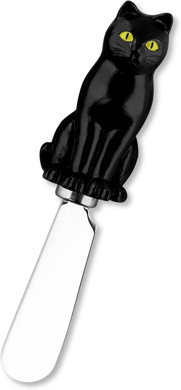 Harvest Cheese Spreaders, Hand-Painted Resin Handles with Stainless Steel Blades for Spreading Cream Cheese, Butter, and Jam, Assorted Thanksgiving Designs, Set of 4