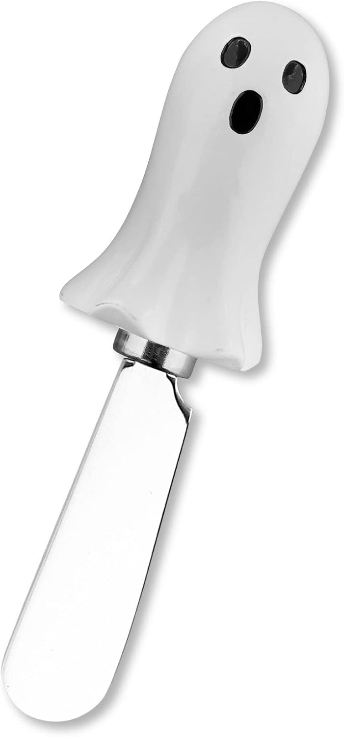 Harvest Cheese Spreaders, Hand-Painted Resin Handles with Stainless Steel Blades for Spreading Cream Cheese, Butter, and Jam, Assorted Thanksgiving Designs, Set of 4