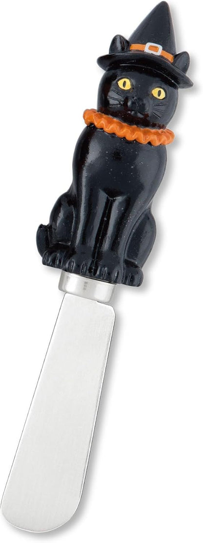 Harvest Cheese Spreaders, Hand-Painted Resin Handles with Stainless Steel Blades for Spreading Cream Cheese, Butter, and Jam, Assorted Thanksgiving Designs, Set of 4