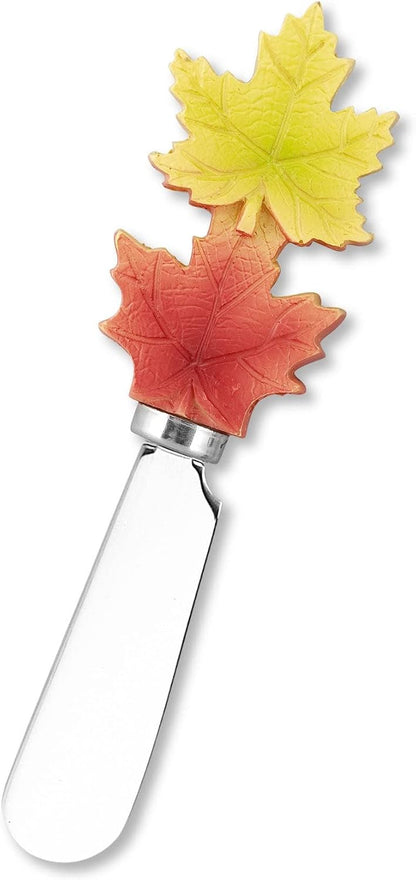 Harvest Cheese Spreaders, Hand-Painted Resin Handles with Stainless Steel Blades for Spreading Cream Cheese, Butter, and Jam, Assorted Thanksgiving Designs, Set of 4