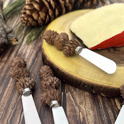Harvest Cheese Spreaders, Hand-Painted Resin Handles with Stainless Steel Blades for Spreading Cream Cheese, Butter, and Jam, Assorted Thanksgiving Designs, Set of 4