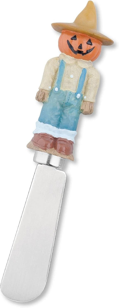 Harvest Cheese Spreaders, Hand-Painted Resin Handles with Stainless Steel Blades for Spreading Cream Cheese, Butter, and Jam, Assorted Thanksgiving Designs, Set of 4