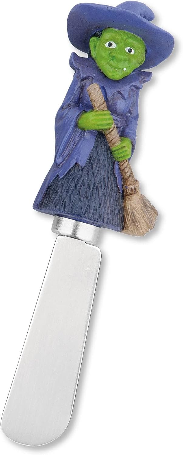 Harvest Cheese Spreaders, Hand-Painted Resin Handles with Stainless Steel Blades for Spreading Cream Cheese, Butter, and Jam, Assorted Thanksgiving Designs, Set of 4