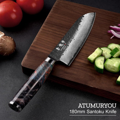 5.5'' Japanese Utility Knife, Hand-Forged 67-Layer Damascus VG10 Steel
