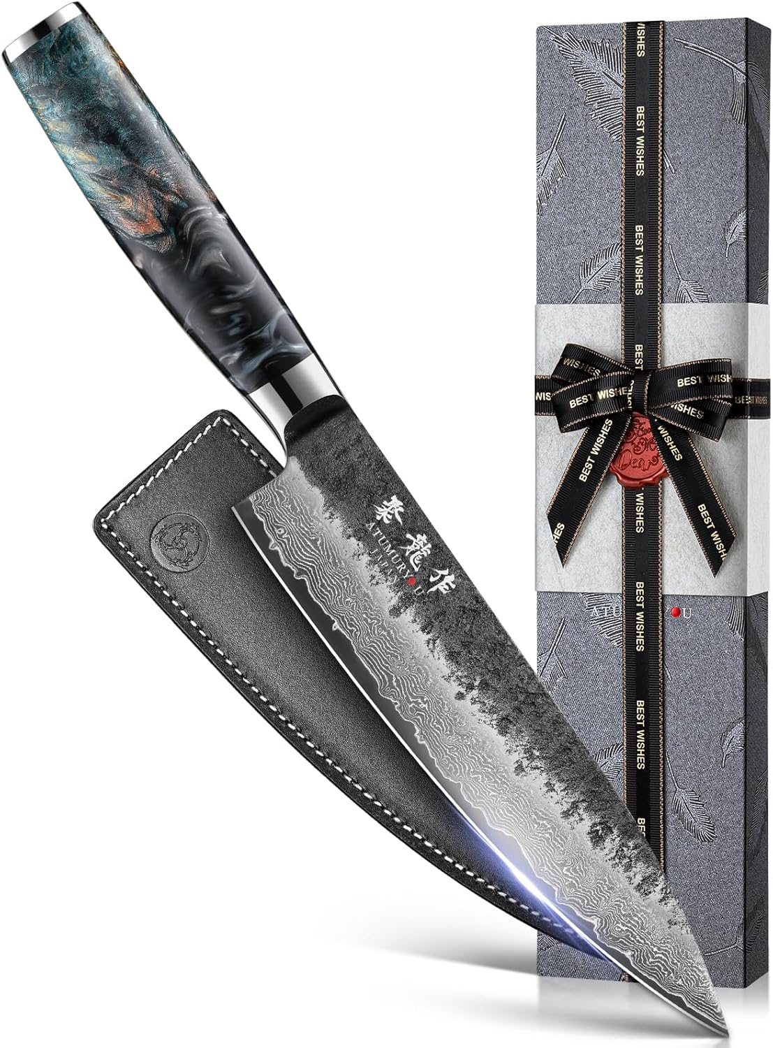 5.5'' Japanese Utility Knife, Hand-Forged 67-Layer Damascus VG10 Steel