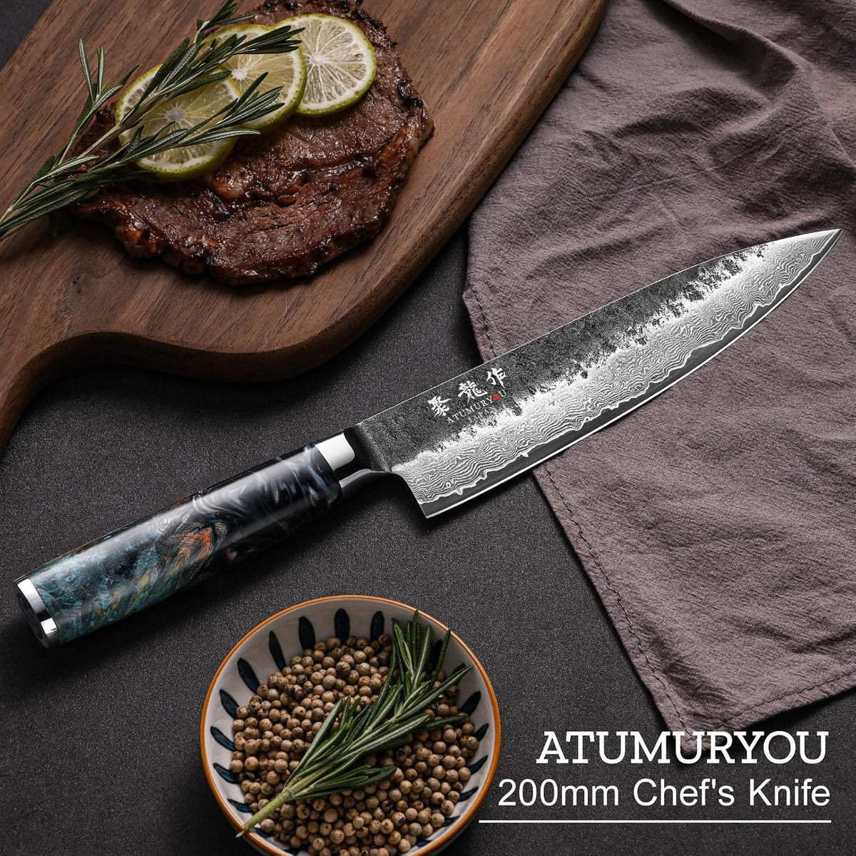 5.5'' Japanese Utility Knife, Hand-Forged 67-Layer Damascus VG10 Steel