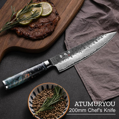 5.5'' Japanese Utility Knife, Hand-Forged 67-Layer Damascus VG10 Steel