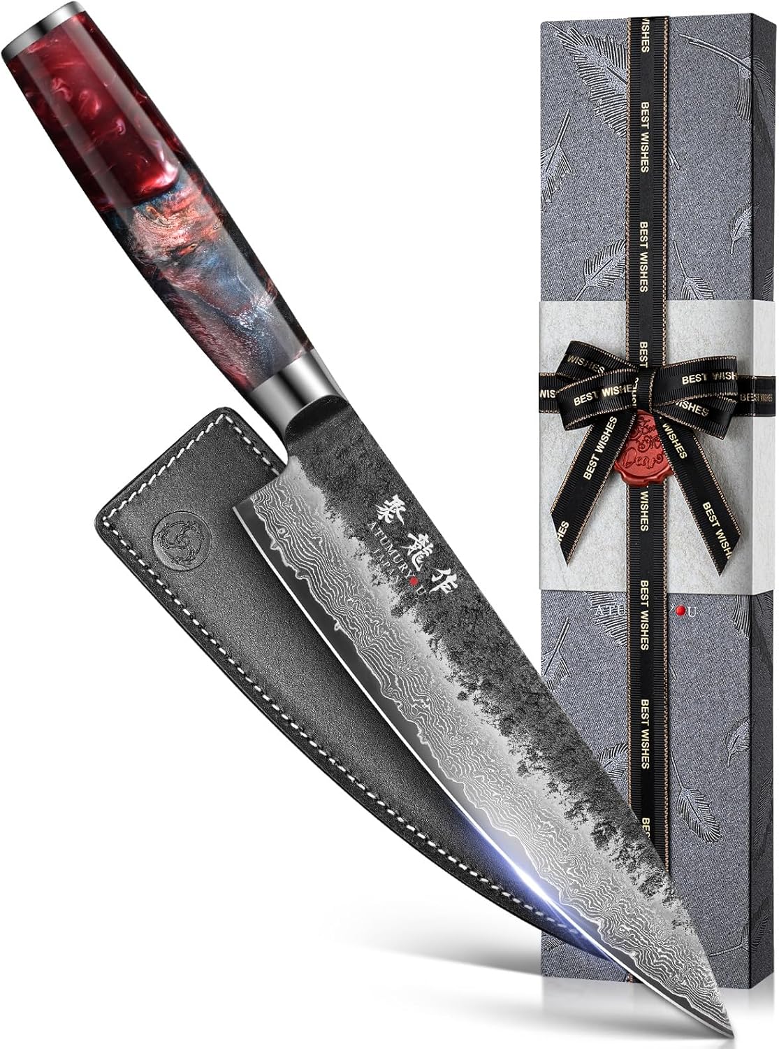 5.5'' Japanese Utility Knife, Hand-Forged 67-Layer Damascus VG10 Steel