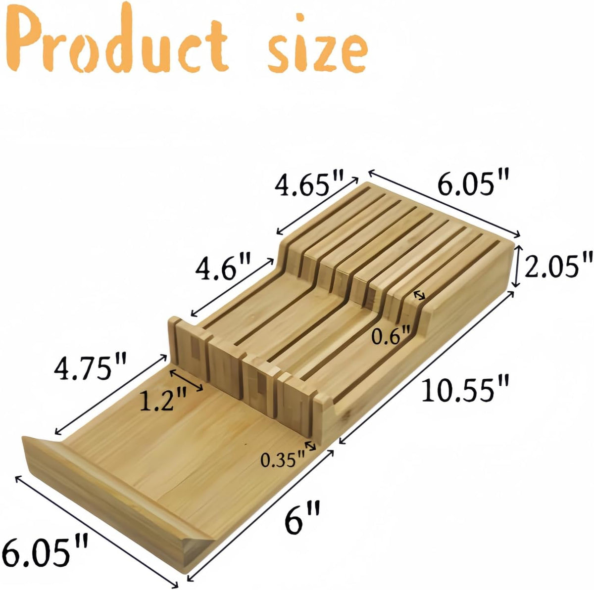 In-Drawer Bamboo Knife Block, 17-Slot Anti-Slip Space-Saving Storage | Fits Most Standard Drawers | Holds Up to 17 Knives | Natural Bamboo Finish | Secure Stable Knife Drawer Insert Organizer 2
