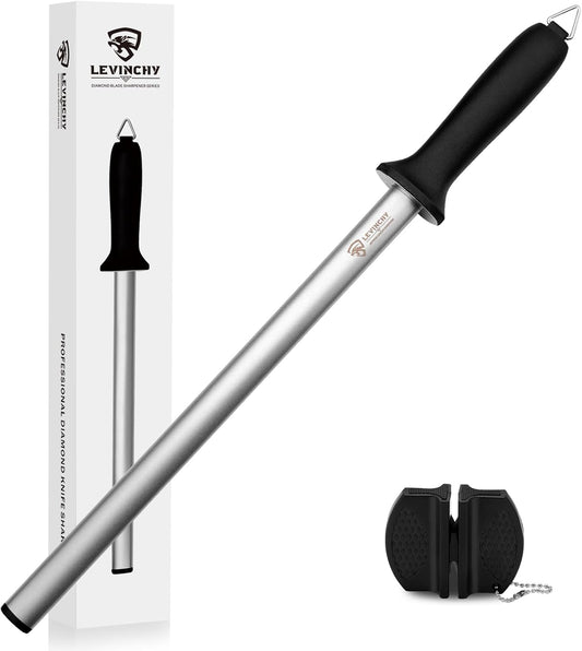 Professional 12-Inch Diamond Coated Knife Sharpening Steel