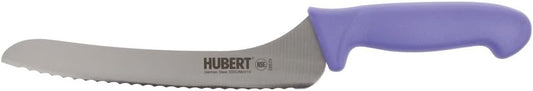 Offset Bread Knife with Purple Polypropylene Handle - 9" L Blade