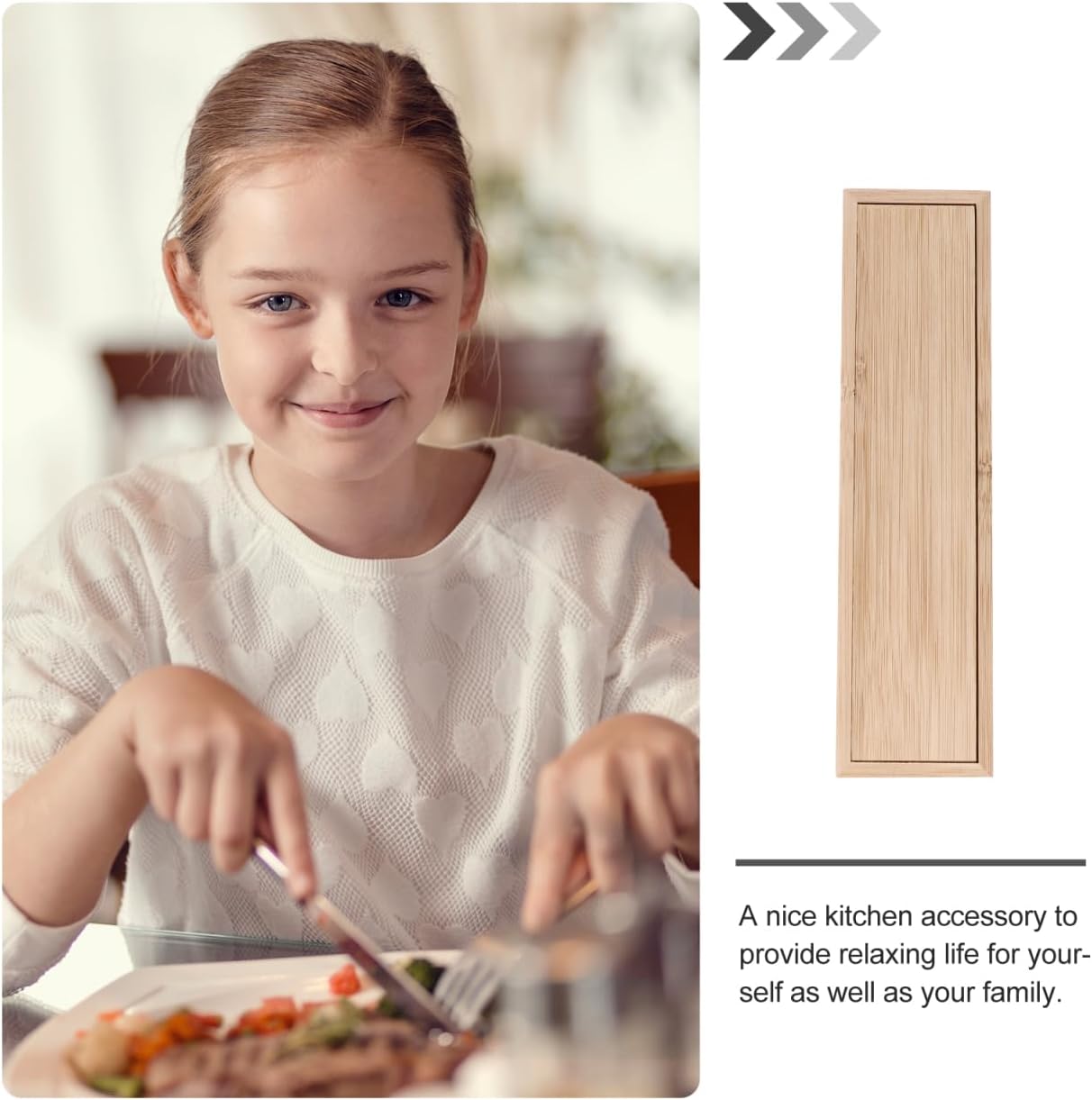 Bamboo Knife and Fork Storage Box with Sliding Lid Rectangular Flatware Organizer for Travel and Kitchen Drawer Compact 9.65X2.48X1.5 Inch Utensil Case
