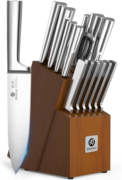 Steak Knives, Serrated Steak knives Set of 6, Japanese HC Steel Knife Set, Premium Serrated Carbon Stainless Steel Steak Knife with Gift Box,9 Inches/Piece, Silver