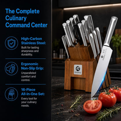 Steak Knives, Serrated Steak knives Set of 6, Japanese HC Steel Knife Set, Premium Serrated Carbon Stainless Steel Steak Knife with Gift Box,9 Inches/Piece, Silver