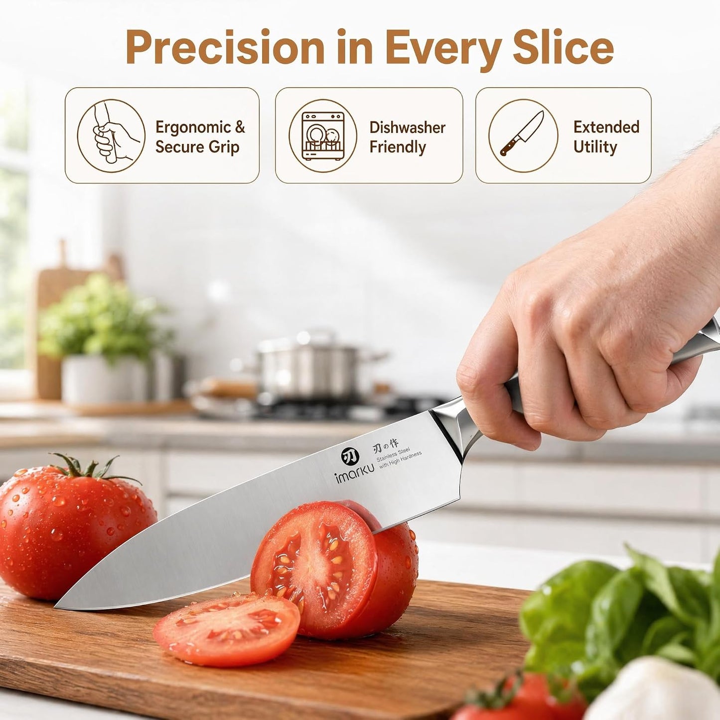 Steak Knives, Serrated Steak knives Set of 6, Japanese HC Steel Knife Set, Premium Serrated Carbon Stainless Steel Steak Knife with Gift Box,9 Inches/Piece, Silver