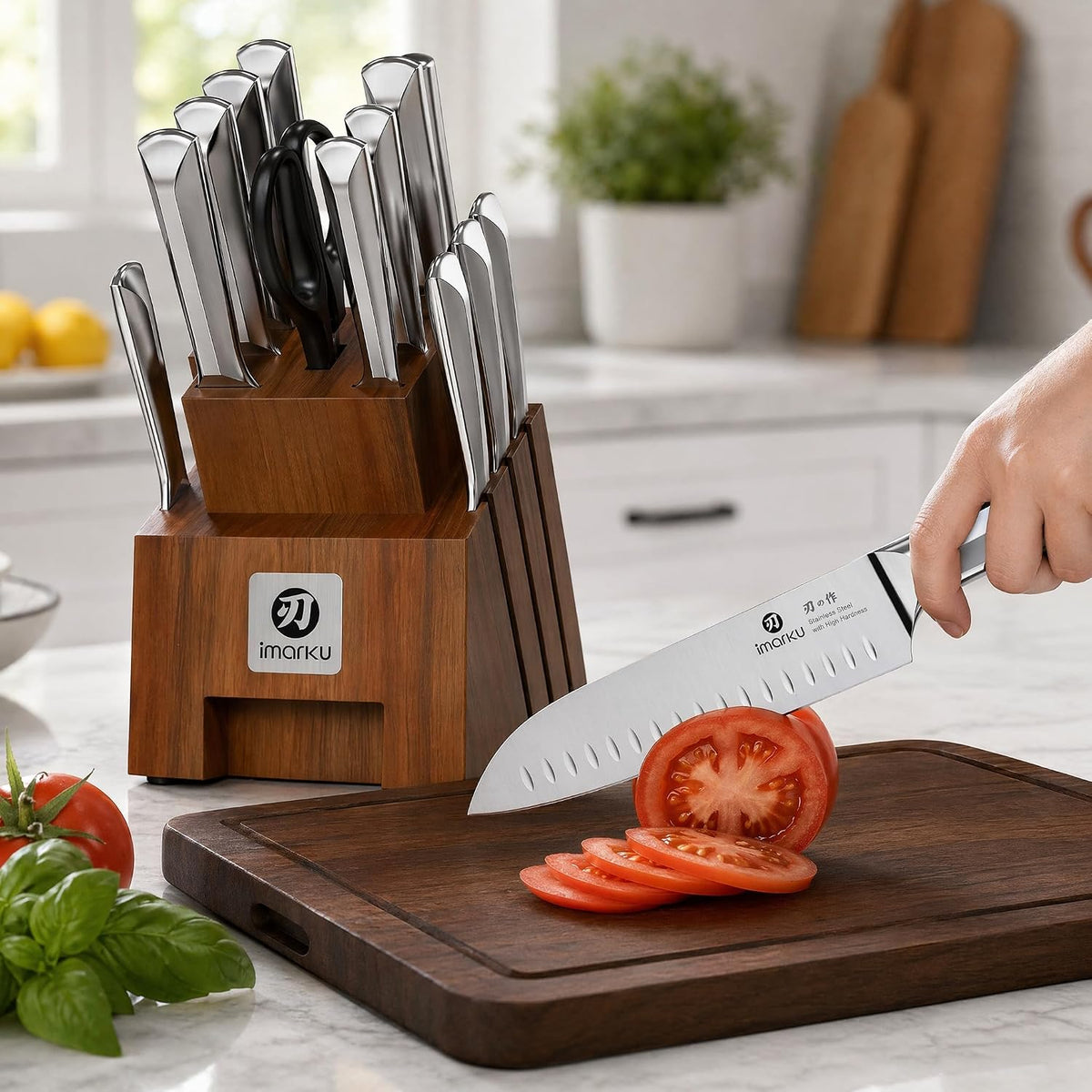 Steak Knives, Serrated Steak knives Set of 6, Japanese HC Steel Knife Set, Premium Serrated Carbon Stainless Steel Steak Knife with Gift Box,9 Inches/Piece, Silver
