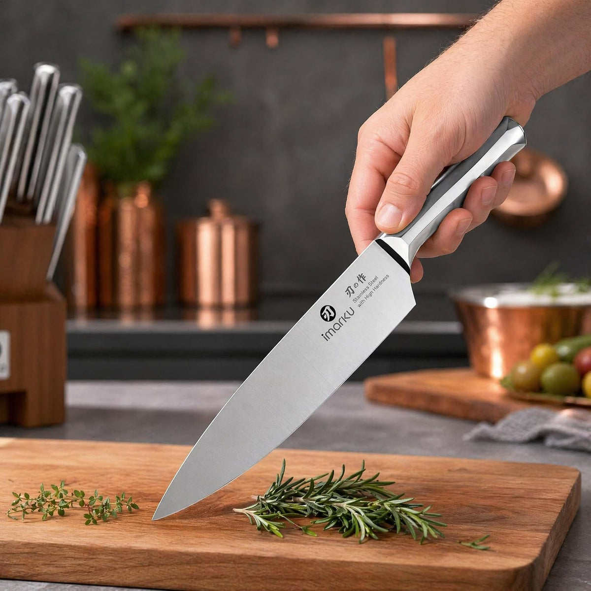 Steak Knives, Serrated Steak knives Set of 6, Japanese HC Steel Knife Set, Premium Serrated Carbon Stainless Steel Steak Knife with Gift Box,9 Inches/Piece, Silver