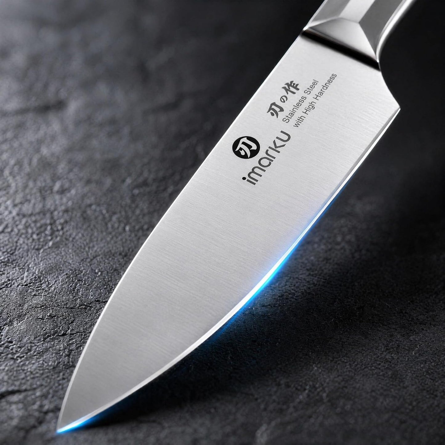 Steak Knives, Serrated Steak knives Set of 6, Japanese HC Steel Knife Set, Premium Serrated Carbon Stainless Steel Steak Knife with Gift Box,9 Inches/Piece, Silver