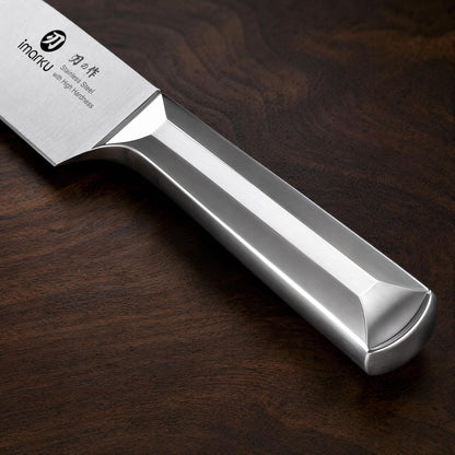 Steak Knives, Serrated Steak knives Set of 6, Japanese HC Steel Knife Set, Premium Serrated Carbon Stainless Steel Steak Knife with Gift Box,9 Inches/Piece, Silver