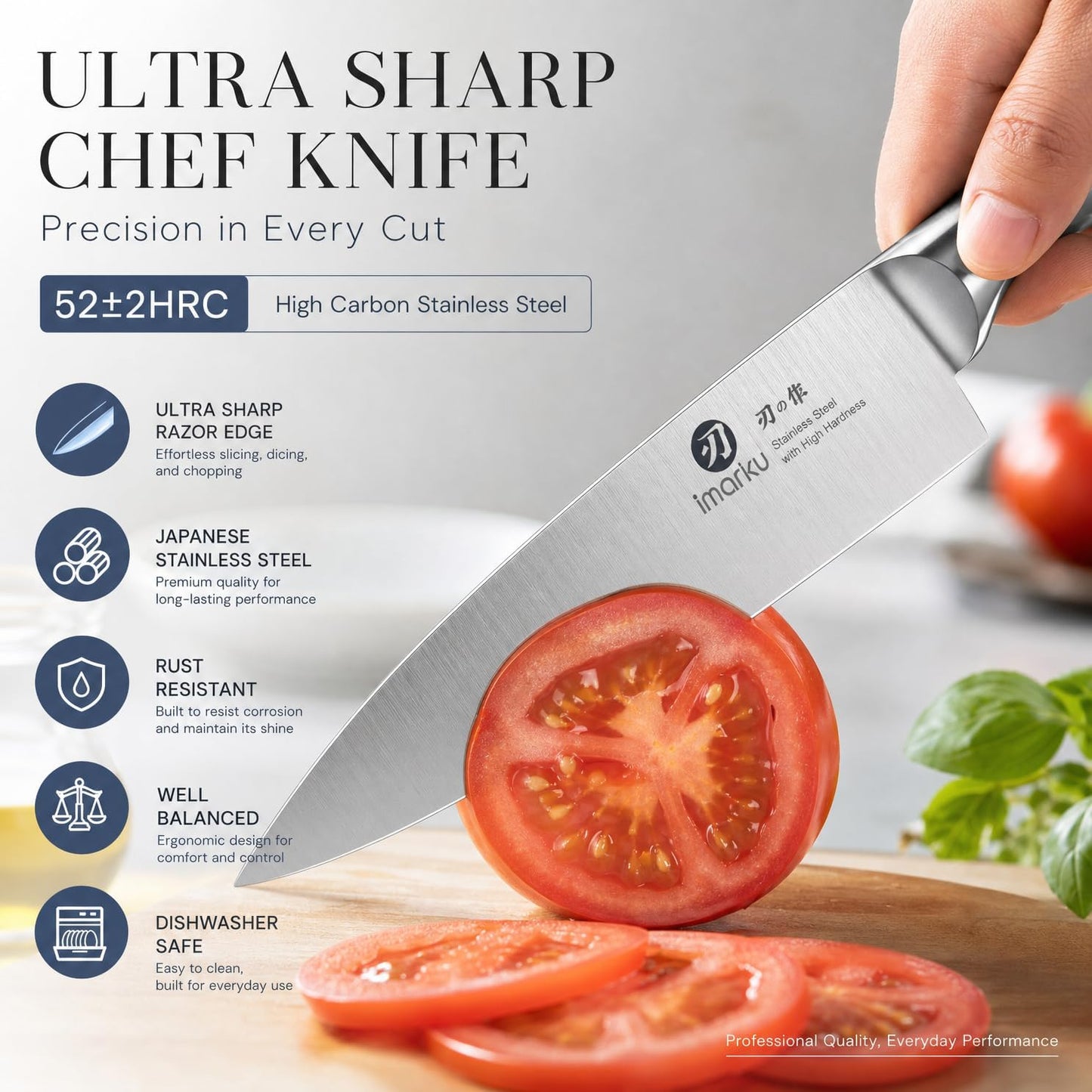 Steak Knives, Serrated Steak knives Set of 6, Japanese HC Steel Knife Set, Premium Serrated Carbon Stainless Steel Steak Knife with Gift Box,9 Inches/Piece, Silver