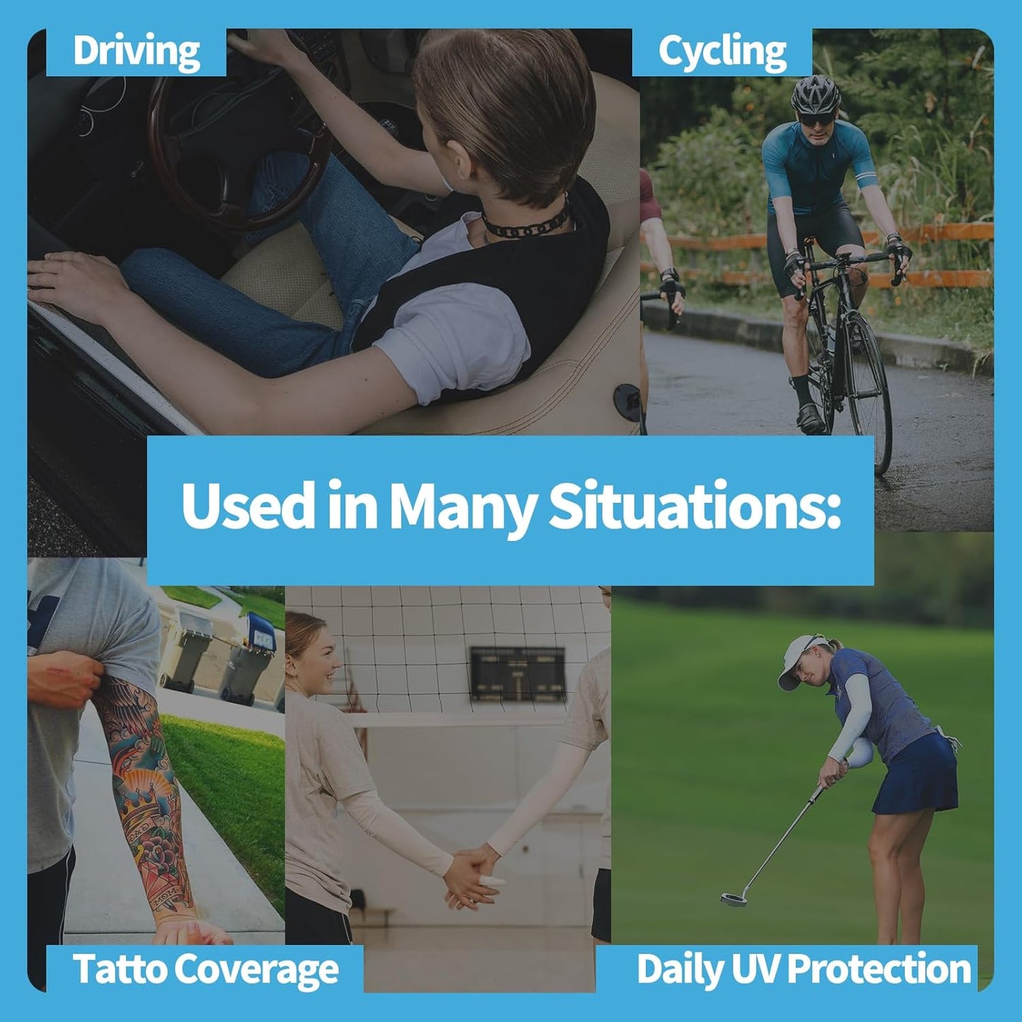 UV Sun Protection Arm Sleeves for Men & Women,UPF 50 Cooling Sports Sleeve