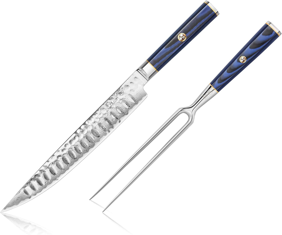 Cangshan KITA Series 2-Piece Carving Set With Ash Wood Box, High Carbon X-7 Damascus Steel, 501516 (2pc)