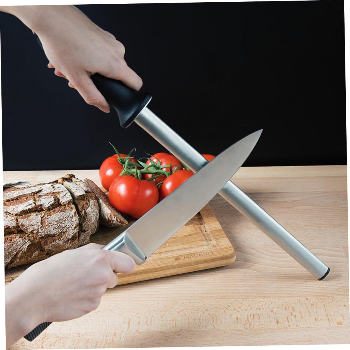 Carbon Steel Sharpener Rod Polishing Area Gourmet Stick for Kitchen and Chef Use