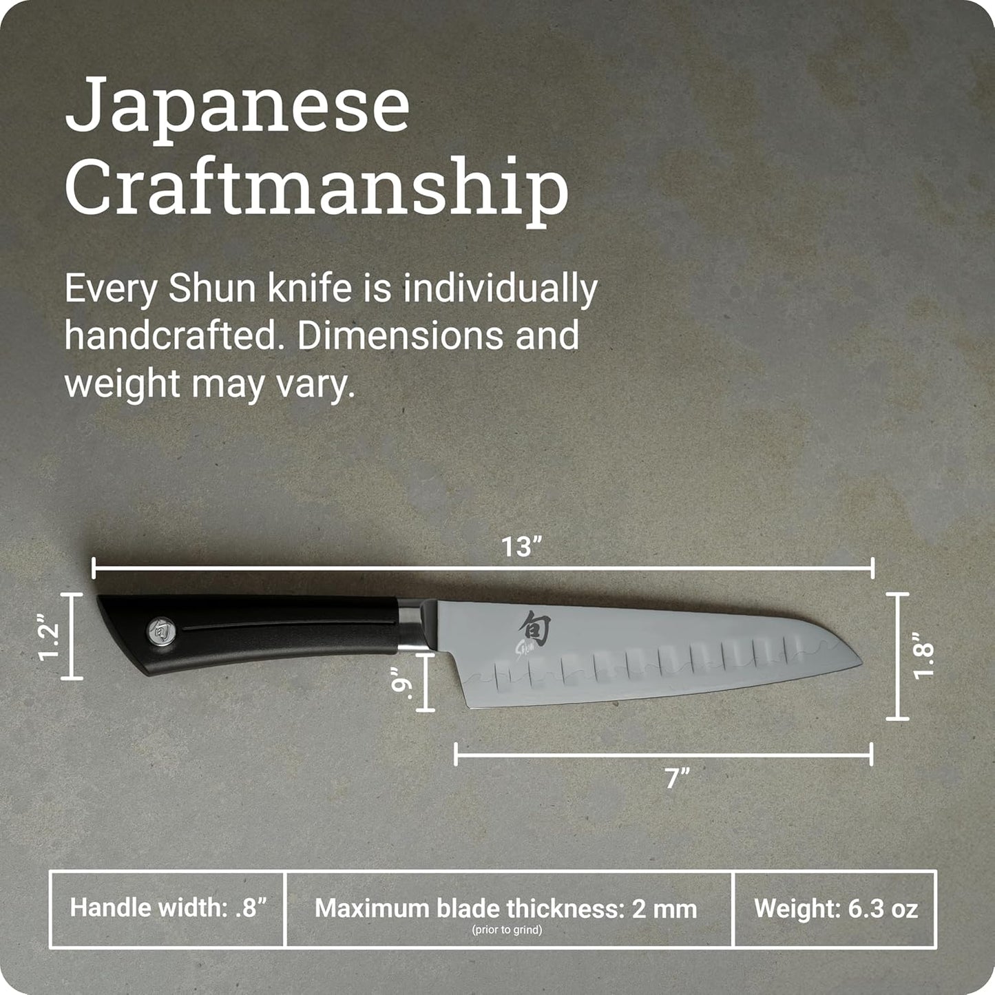 Sora 7" Hollow Ground Santoku Knife, Handcrafted Japanese All Purpose Knife, VG10 Steel Edge and 420J Stainless Steel Blade, Balanced Handle, Versatile Japanese Cutting Tool