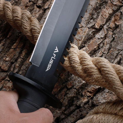 Survival Hunting Knife with Sheath, 15-inch Tactical Bowie Knife | Sharpener & Fire Starter Included, Full Tang Fixed Blade, for Camping, Outdoor, Bushcraft