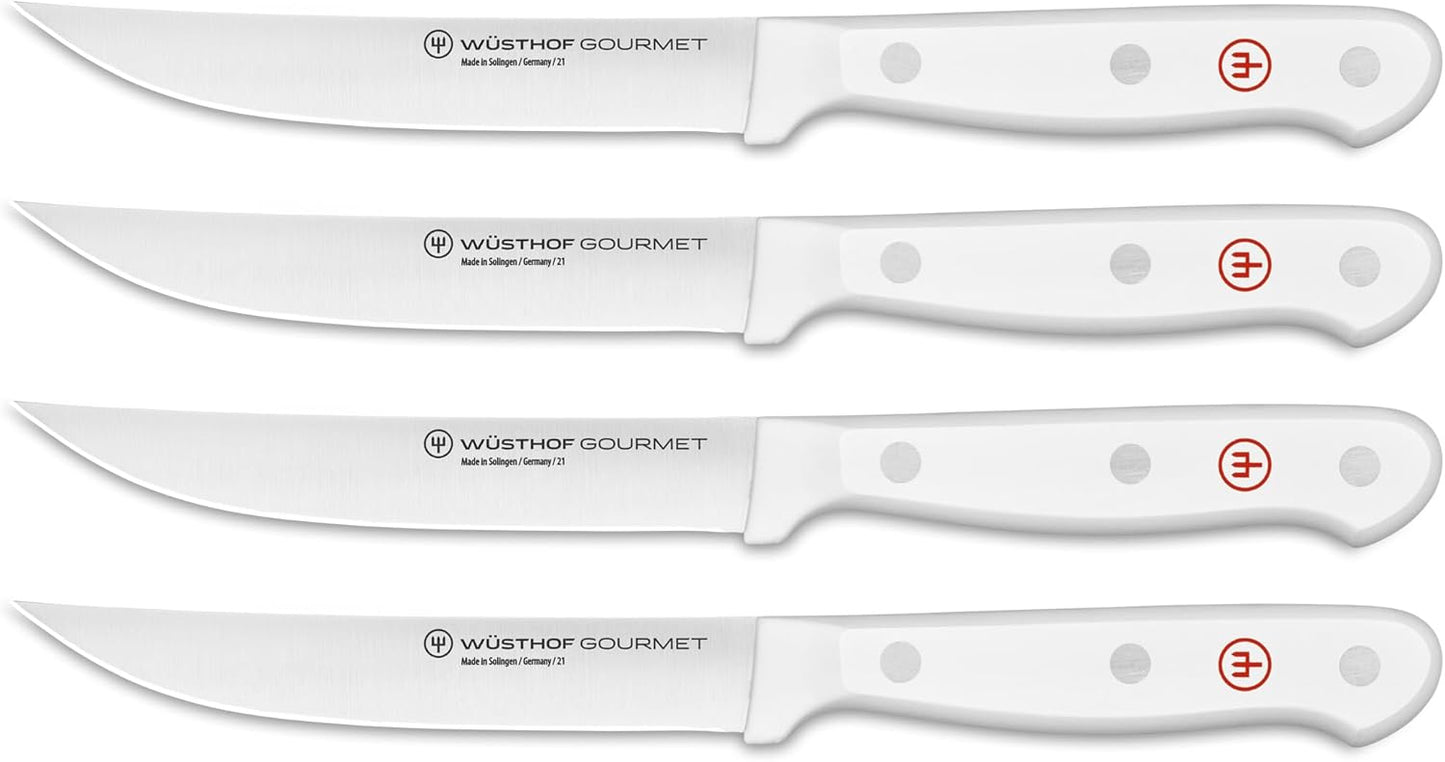 WÜSTHOF Gourmet White 4-Piece Steak Knife Set