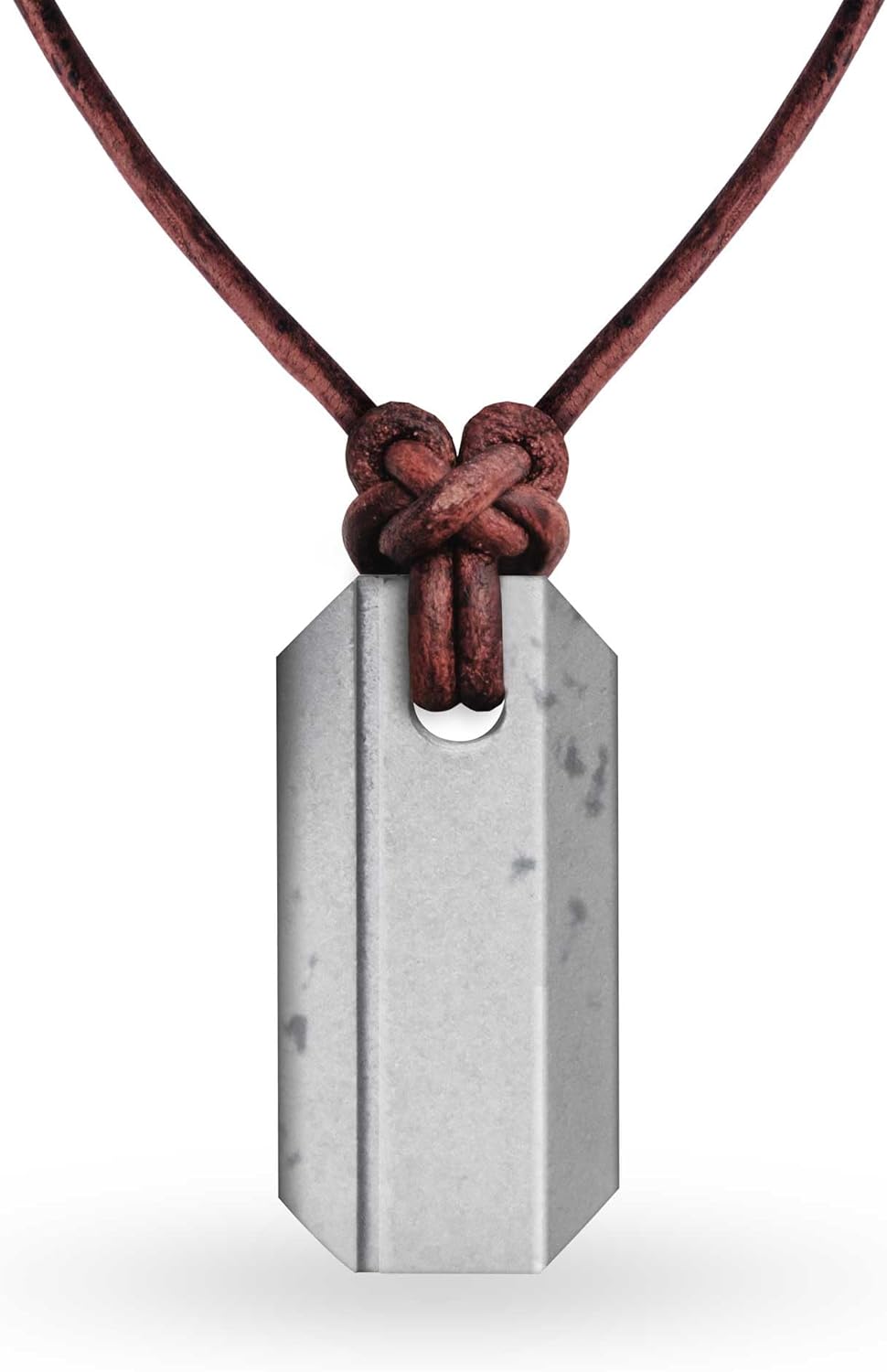 Viking Whetstone Pendant - One of A Kind Pocket Knife Sharpening Stone, Made In USA, Arkansas Novaculite on Leather Cord, Norse Inspired Knotwork, Everyday Carry Pocket Knife Sharpener Tool