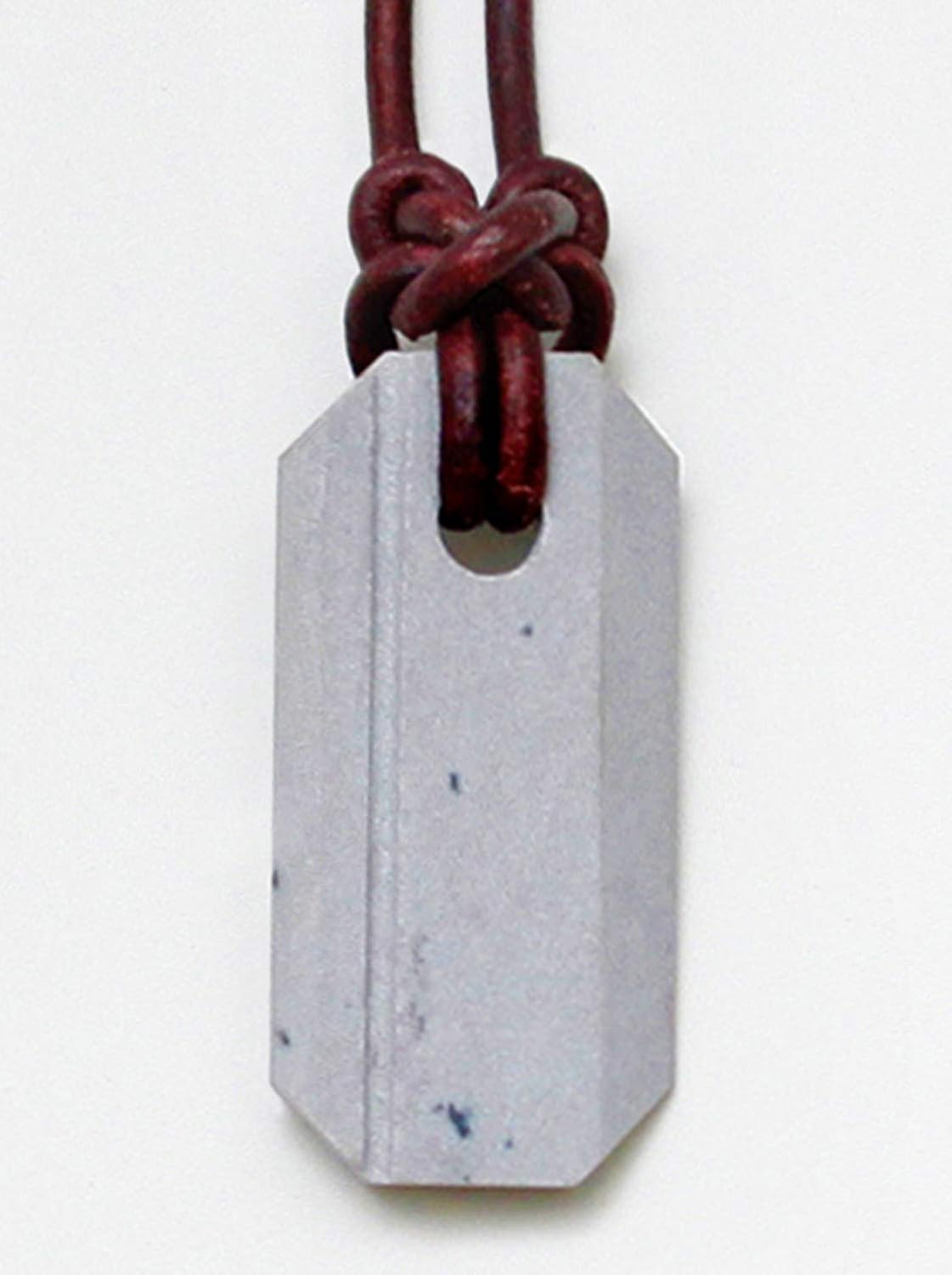 Viking Whetstone Pendant - One of A Kind Pocket Knife Sharpening Stone, Made In USA, Arkansas Novaculite on Leather Cord, Norse Inspired Knotwork, Everyday Carry Pocket Knife Sharpener Tool