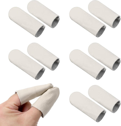 5 Pairs Finger Protectors for Sewing, Leather Thimble & Crochet Finger Guard, Hand Craft Needlework Tools for Knitting & Needle Felting