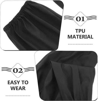 Oilproof Waterproof Pu Leather Extended Sleeve Protectors for Kitchen Work, Elastic Anti-stain Cut Resistant Arm Sleeves for Women, 1 Pair