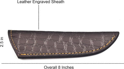 Chocolate Brown Crocodile Leather Knife Sheath – Handmade Fixed Blade Holster for 6–8 Inch Hunting & Survival Knives – Premium Exotic Belt Sheath for Bushcraft, Outdoor EDC & Tactical Field Use