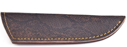 Chocolate Brown Crocodile Leather Knife Sheath – Handmade Fixed Blade Holster for 6–8 Inch Hunting & Survival Knives – Premium Exotic Belt Sheath for Bushcraft, Outdoor EDC & Tactical Field Use