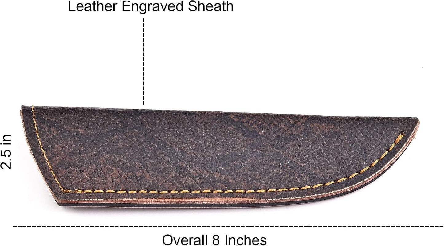 Chocolate Brown Crocodile Leather Knife Sheath – Handmade Fixed Blade Holster for 6–8 Inch Hunting & Survival Knives – Premium Exotic Belt Sheath for Bushcraft, Outdoor EDC & Tactical Field Use