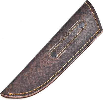Chocolate Brown Crocodile Leather Knife Sheath – Handmade Fixed Blade Holster for 6–8 Inch Hunting & Survival Knives – Premium Exotic Belt Sheath for Bushcraft, Outdoor EDC & Tactical Field Use