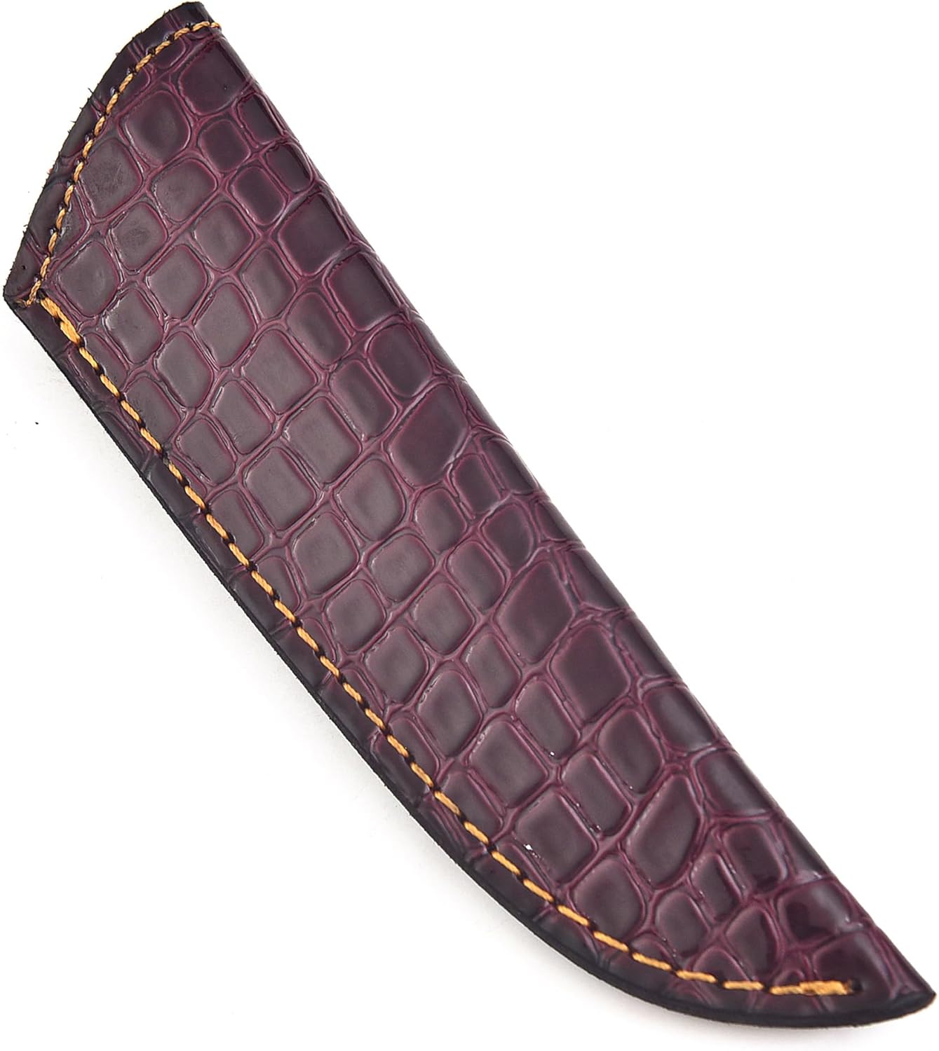 Chocolate Brown Crocodile Leather Knife Sheath – Handmade Fixed Blade Holster for 6–8 Inch Hunting & Survival Knives – Premium Exotic Belt Sheath for Bushcraft, Outdoor EDC & Tactical Field Use