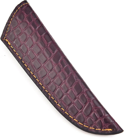Chocolate Brown Crocodile Leather Knife Sheath – Handmade Fixed Blade Holster for 6–8 Inch Hunting & Survival Knives – Premium Exotic Belt Sheath for Bushcraft, Outdoor EDC & Tactical Field Use
