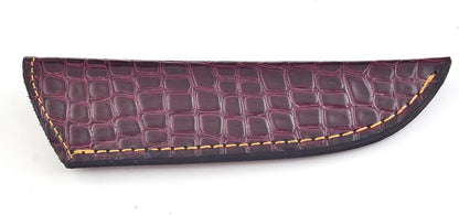 Chocolate Brown Crocodile Leather Knife Sheath – Handmade Fixed Blade Holster for 6–8 Inch Hunting & Survival Knives – Premium Exotic Belt Sheath for Bushcraft, Outdoor EDC & Tactical Field Use