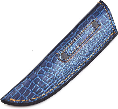 Chocolate Brown Crocodile Leather Knife Sheath – Handmade Fixed Blade Holster for 6–8 Inch Hunting & Survival Knives – Premium Exotic Belt Sheath for Bushcraft, Outdoor EDC & Tactical Field Use
