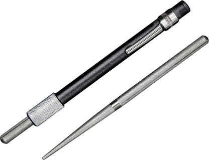 AccuSharp Diamond Compact Tapered Rod Sharpener, Portable Knife & Tool Sharpener for Serrated Blades, Fillet Knives & Fish Hooks, Knife Honing Steel Rod