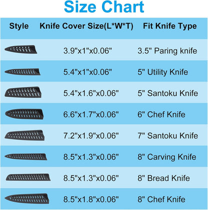 PP Safety Knife Cover Sleeves for 3.5" Paring Knife, 2 Pack Knives Edge Guard Blade Protector Universal Knife Sheath Portable for Kitchen, Black